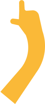 orange character mobile arm